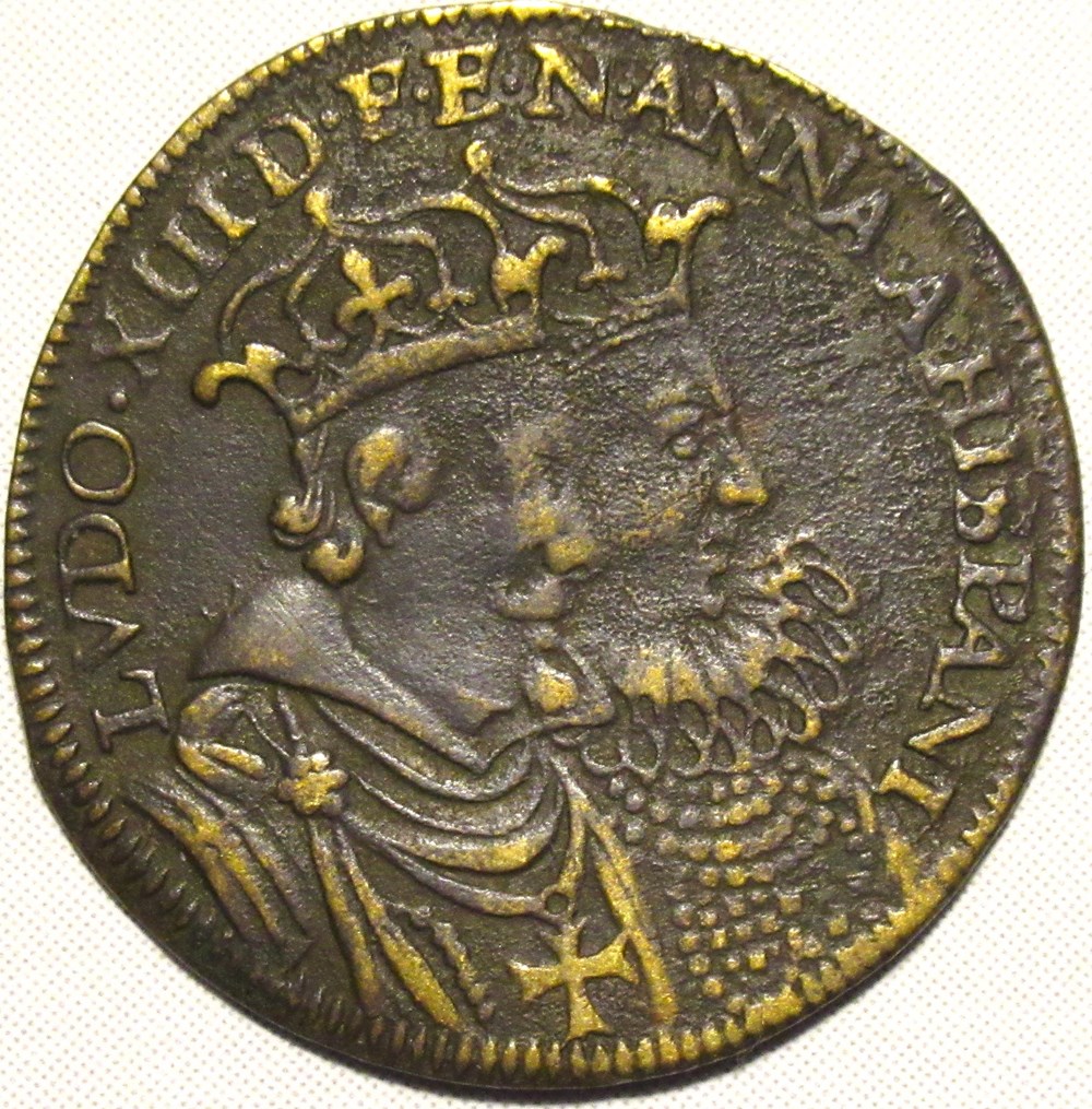 Louis XIII & Anne d'Autriche - Jeton de M. Lauffer, ca.1616 monnaies paranumismatique jetons poids louis xiii anne autriche jeton de m lauffer ca 1616