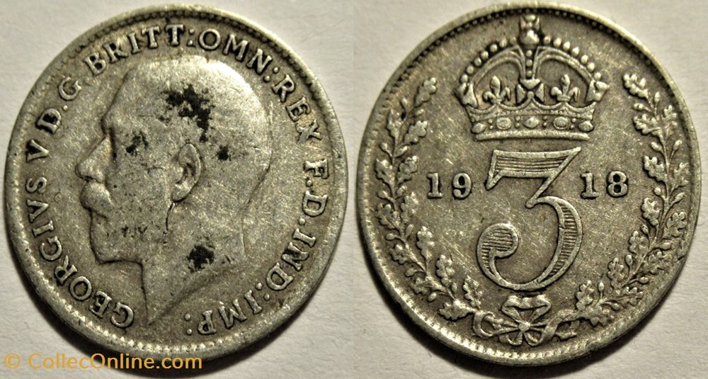 George V - 3 Pence 1918 - United Kingdom monnaies monde royaume george v 3 pence 1918 united kingdom