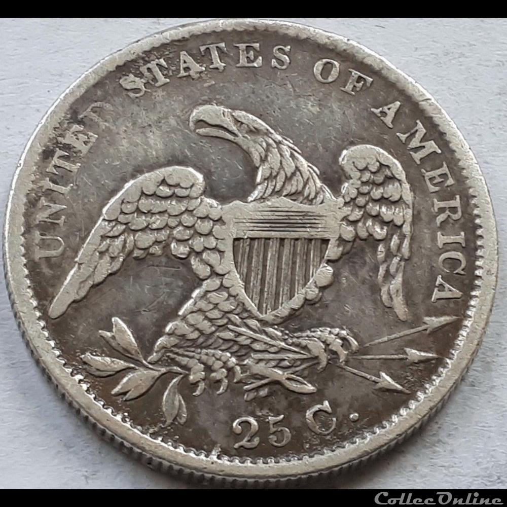 1833 Capped Bust 25 Cents monnaie monde etat uni 1833 capped bust 25 cents