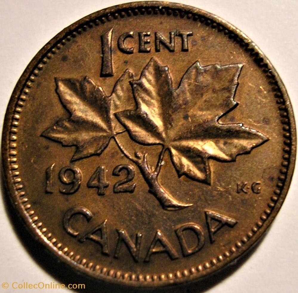 monnaie monde canadum george vi 1 cent 1942