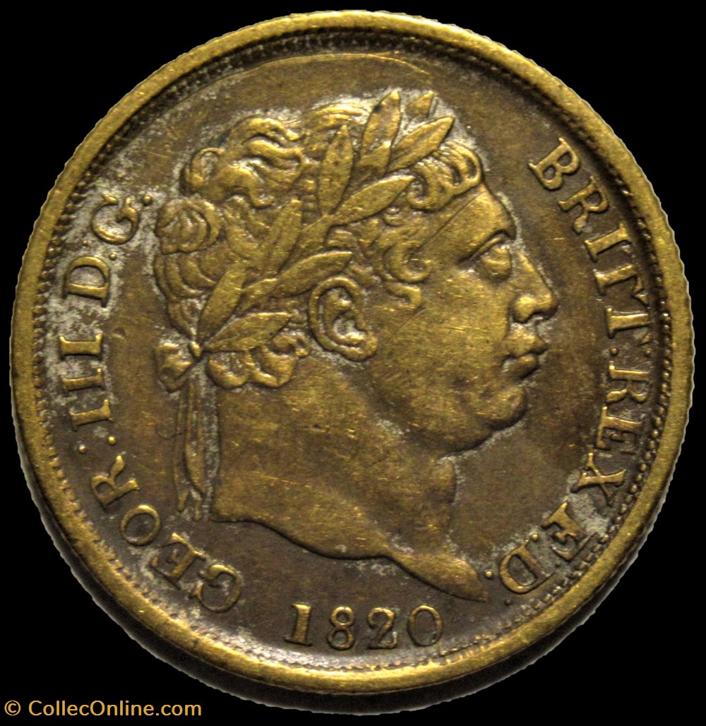 George III - 1 Shilling 1820 - Contemporary Counterfeit monnaies monde royaume uni george iii 1 shilling 1820 contemporary counterfeit
