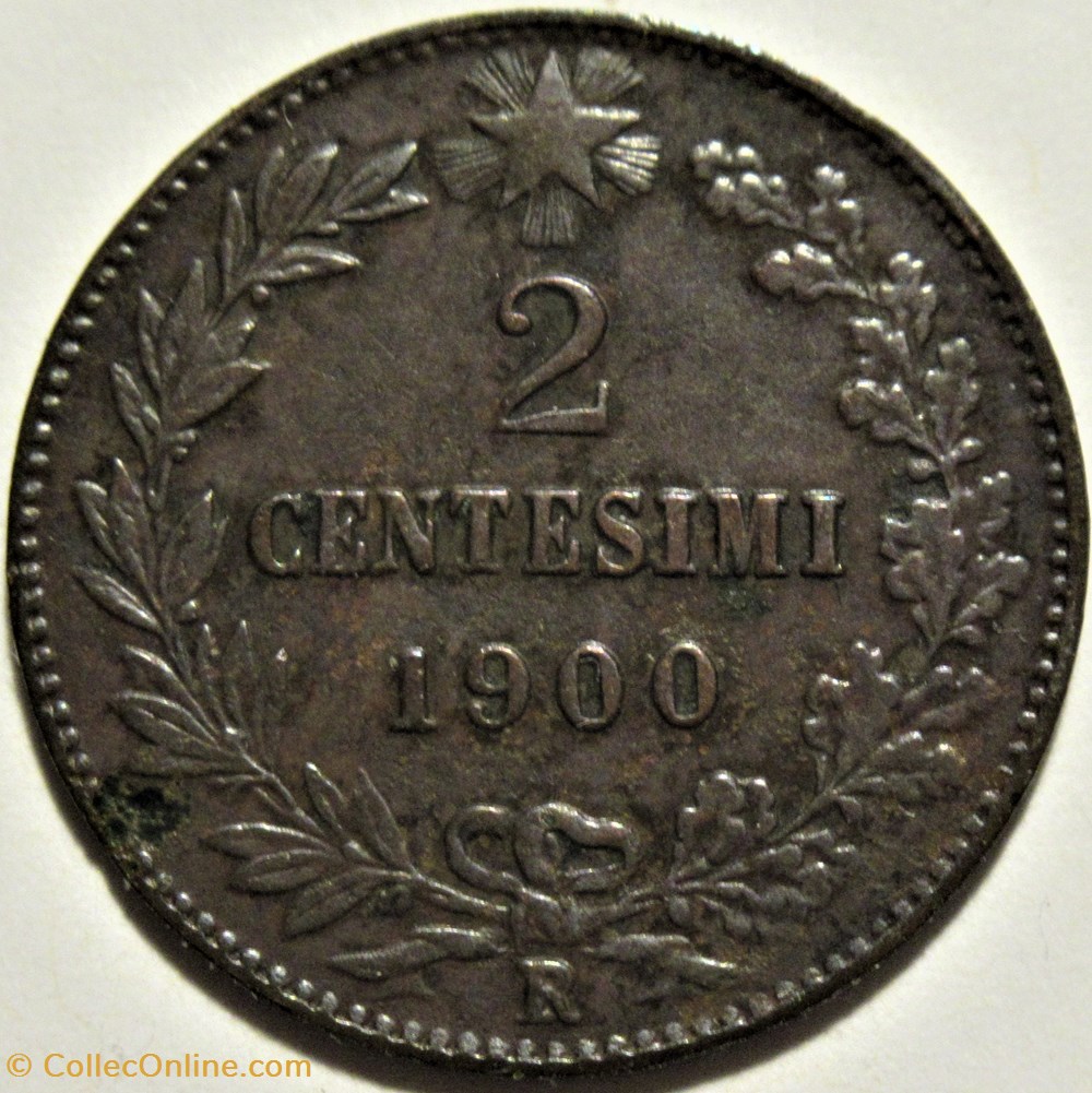 1900 Regno d'Italia, 2 Centesimi, Roma - Umberto I 3 monnaies monde italie 1900 regno italia 2 centesimi roma umberto i