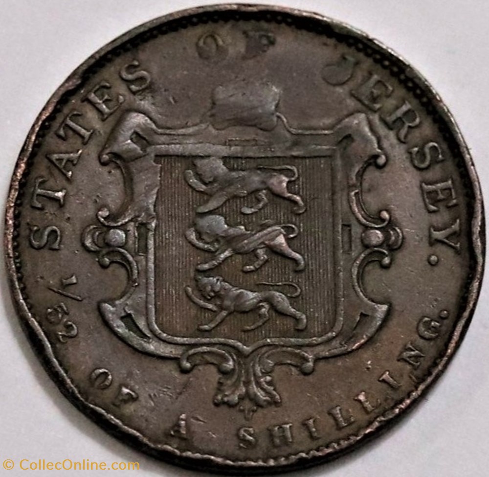 Victoria - 1/52 Shilling 1841/0 Overdate - Jersey monnaies monde victoria 1 52 shilling 1841 0 overdate jersey