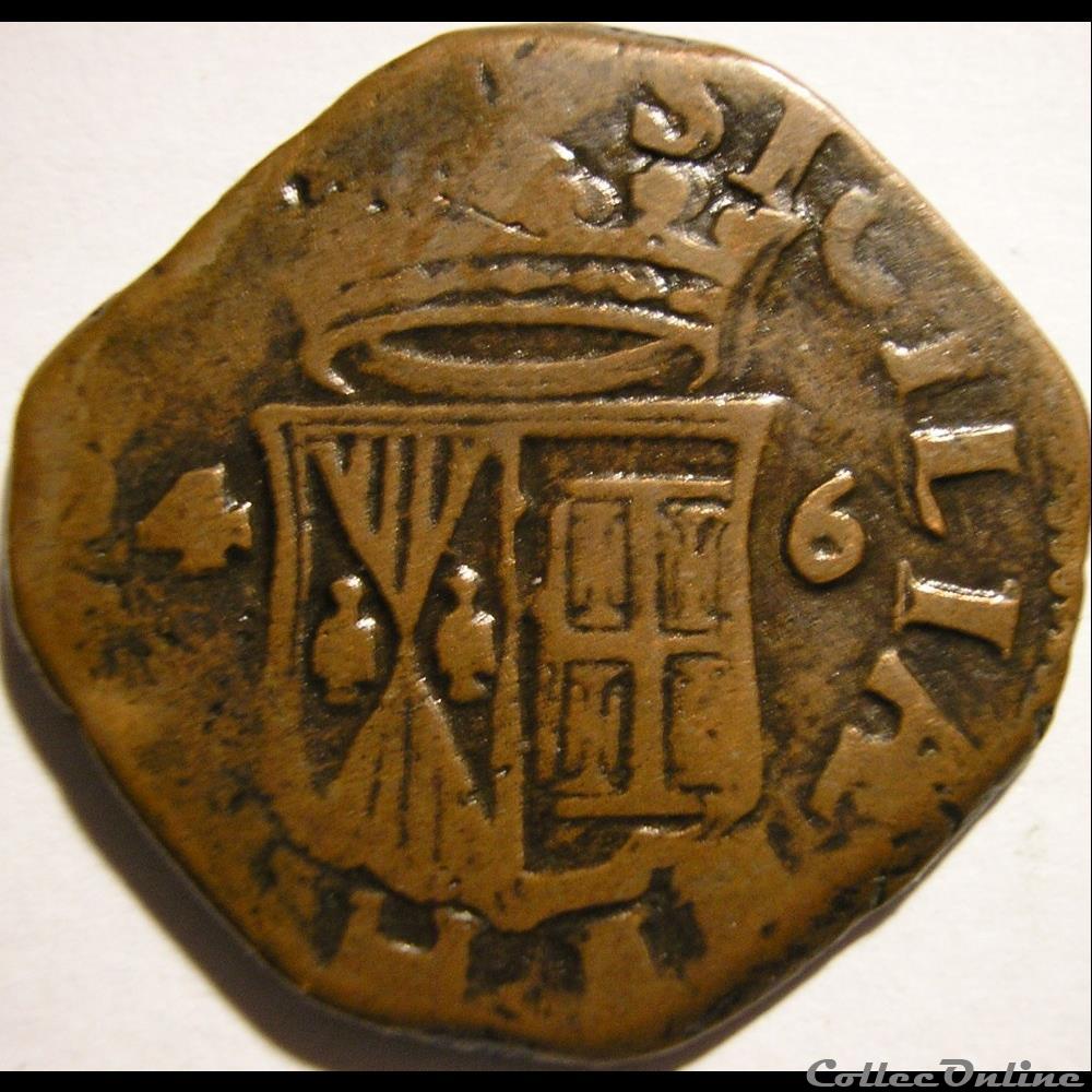 1646 Royaume de Naples, Grano - Felipe IV d'Espagne 2 monnaies monde italie 1646 royaume de naples grano felipe iv espagne