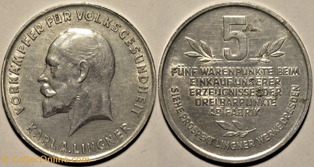 Germany 1932 - Karl A. Lingner - Token 5 goods points monnaies paranumismatique jetons poids germany 1932 karl a lingner token 5 goods points