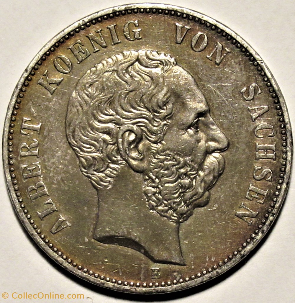 monnaies europe medievale saint empire romain germanique albert i 5 mark 1901 kingdom of saxony
