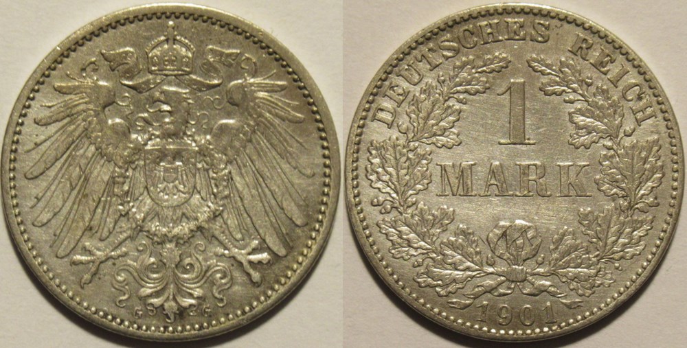 monnaies monde allemagne wilhelm ii 1 mark 1901 karlsruhe german empire
