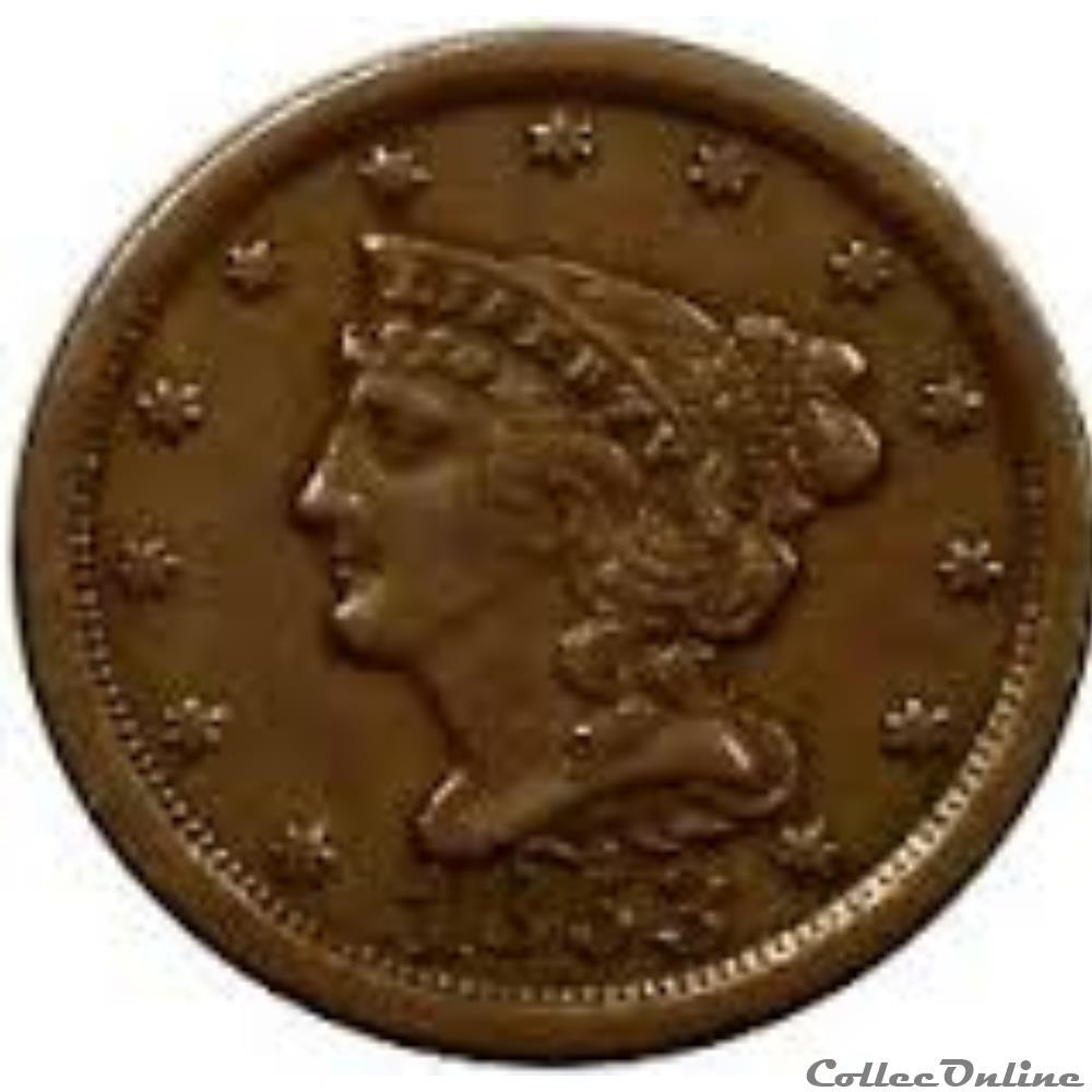 1853 Braided Hair Half Cent monnaie monde etat uni 1853 braided hair half cent