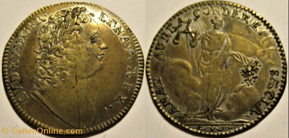 ca.1716 Louis XV - Rechenpfennig, Astrée "L'âge d'or" monnaies paranumismatique jetons poids ca 1716 louis xv rechenpfennig astree l age or