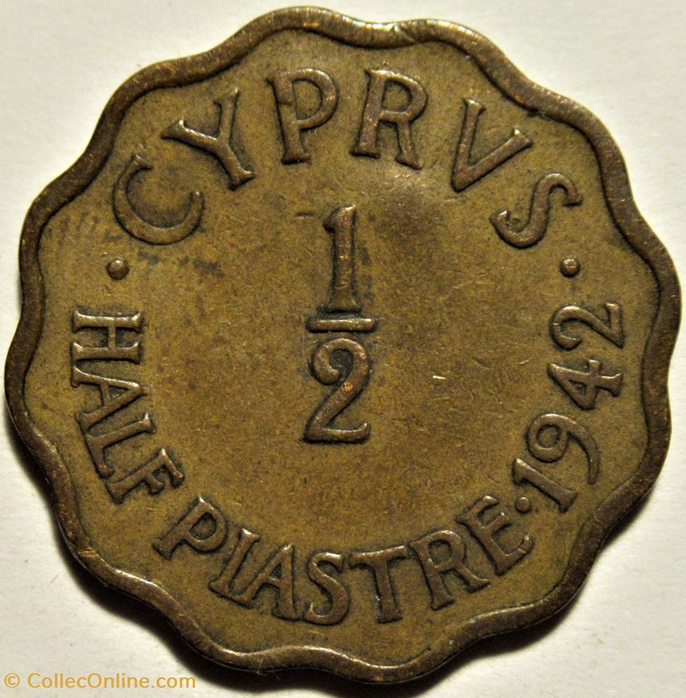 George VI - Half Piastre 1942 - Cyprus 3 monnaies monde chypre george vi half piastre 1942 cyprus