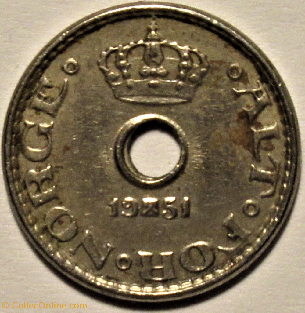 Haakon VII Of Norway - 10 Øre 1951 - Coins - World - Edge Plain