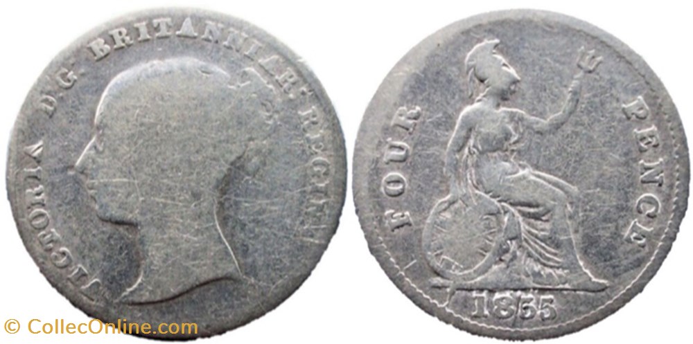 Victoria - 4 Pence 1855/3 - Kingdom of Great Britain monnaies monde royaume uni victoria 4 pence 1855 3 kingdom of great britain