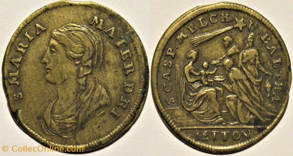 monnaies paranumismatique jetons poids adoration of the three kings nuremberg token 1700 by albrecht hoger