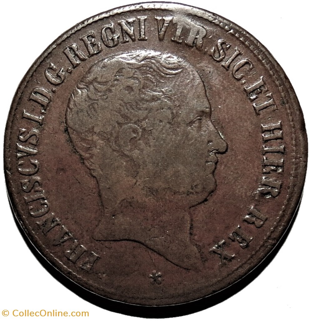 1825 Regno delle Due Sicilie, 10 Tornesi - Francesco I (ex.2) monnaies monde italie 1825 regno delle due sicilie 10 tornesi francesco i ex 2