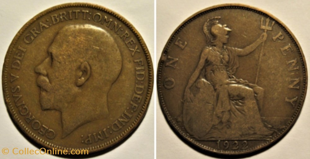 George V - One Penny 1922 - Great Britain monnaies monde royaume uni george v one penny 1922 great britain