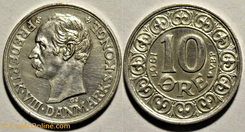 Frederik VIII Denmark - 10 Øre 1907 monnaies monde danemark frederik viii denmark 10 re 1907