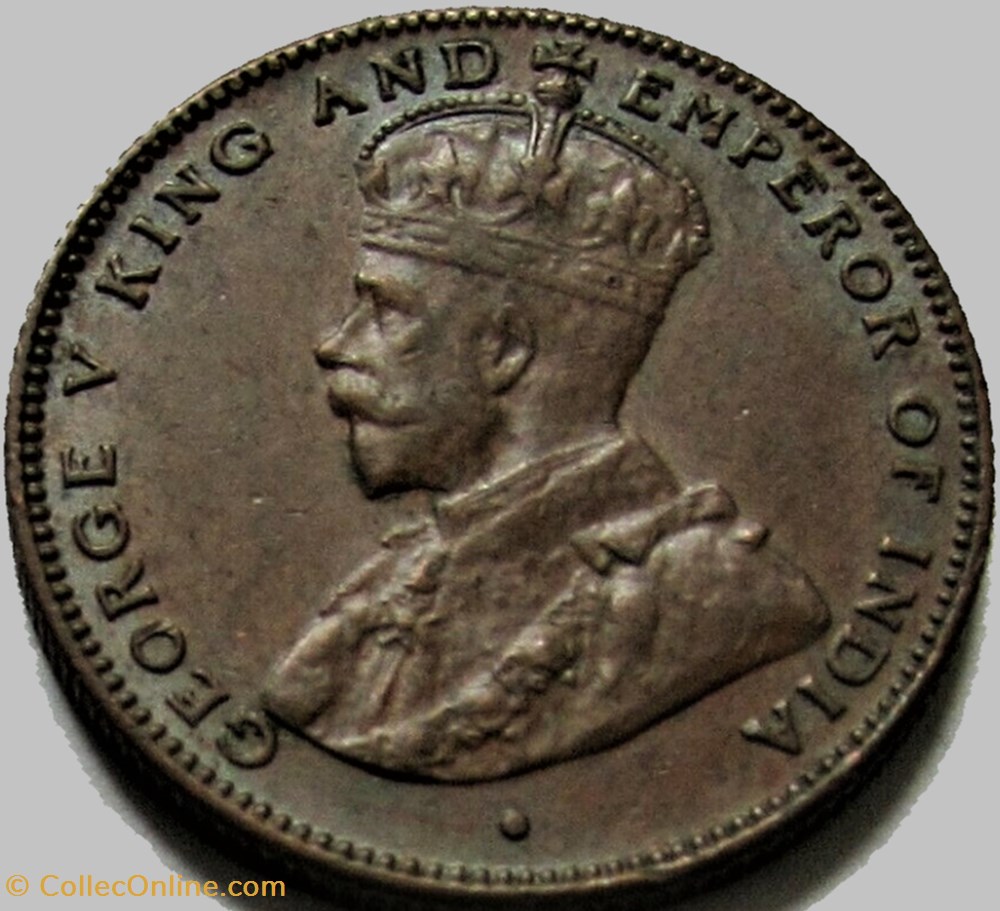 George V - ½ Cent 1916 - Straits Settlements 2 monnaies monde malaisie george v cent 1916 straits settlements