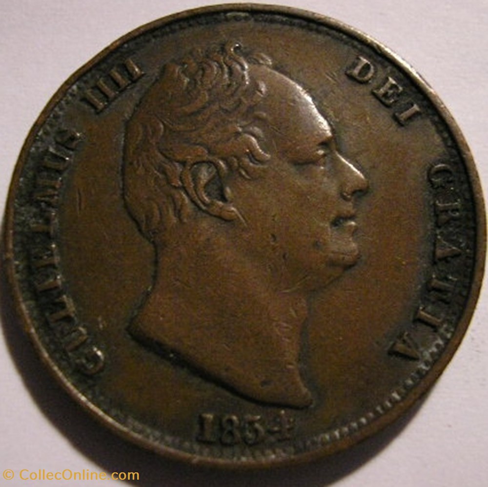 William IV - HalfPenny 1834 Kingdom of Great Britain monnaie monde royaume uni william iv halfpenny 1834 kingdom of great britain