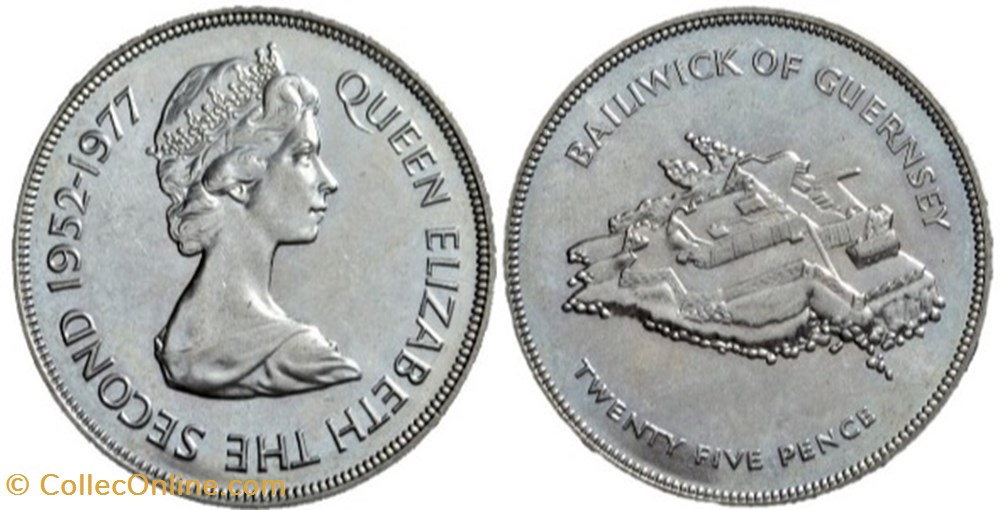States of Guernsey - 25 Pence 1977 - Silver Jubilee monnaies monde de guernesey states of guernsey 25 pence 1977 silver jubilee