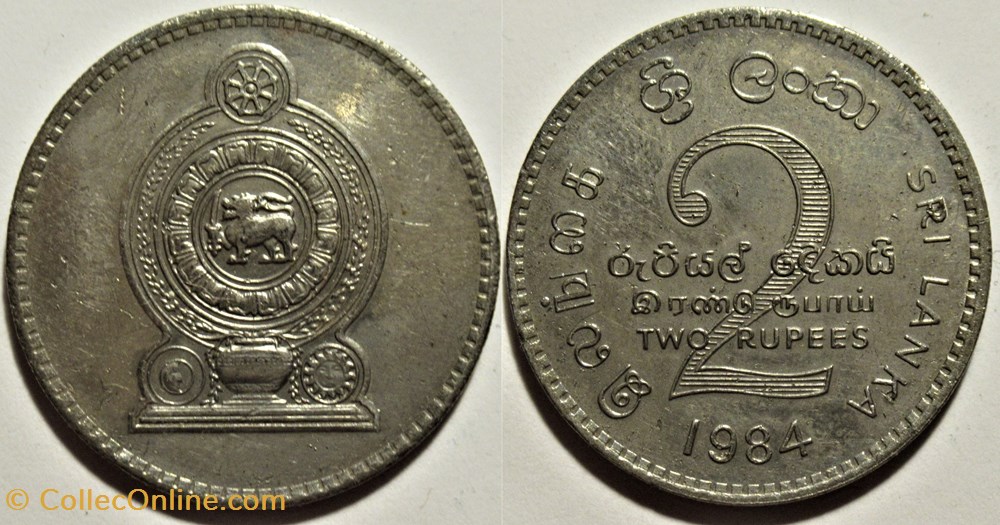 Sri Lanka - 2 Rupees 1984 Llantrisant Mint monnaies monde sri lanka 2 rupees 1984 llantrisant mint