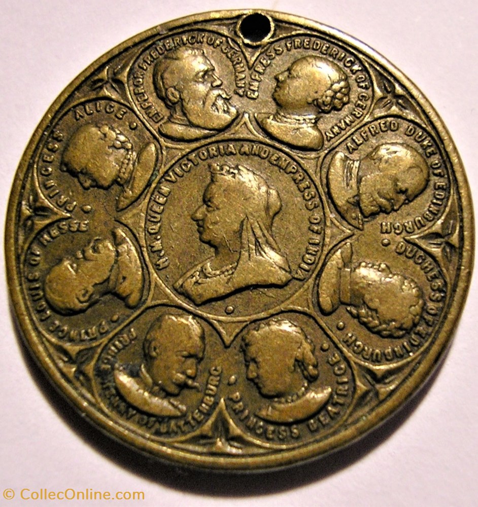 Victoria - The Royal Family Medalet - 1894-95 - UK 2 monnaies paranumismatique jetons poids victoria the royal family medalet 1894 95 uk