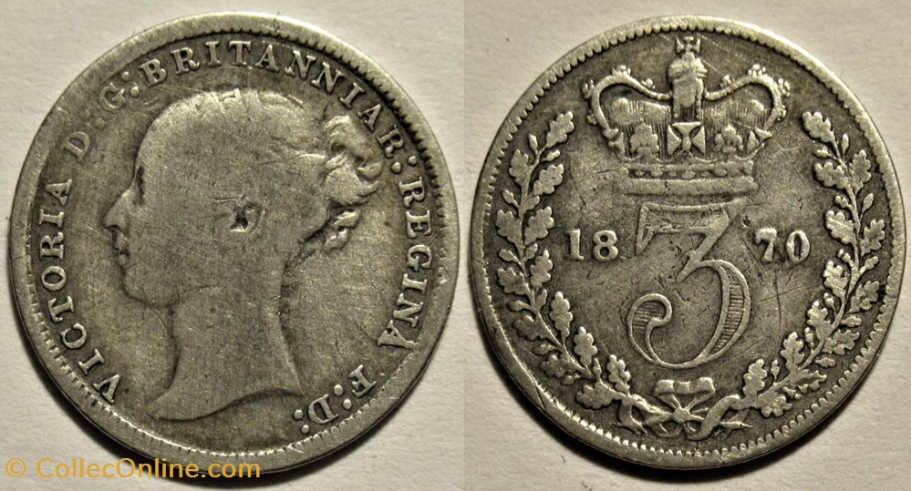 Victoria - 3 Pence 1870 - Kingdom of Great Britain monnaies monde royaume uni victoria 3 pence 1870 kingdom of great britain