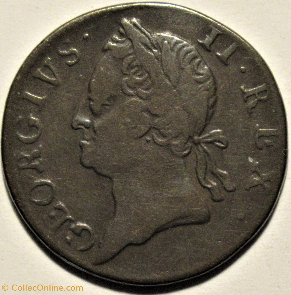 monnaies europe medievale royaume angleterre george ii farthing 1760 ireland