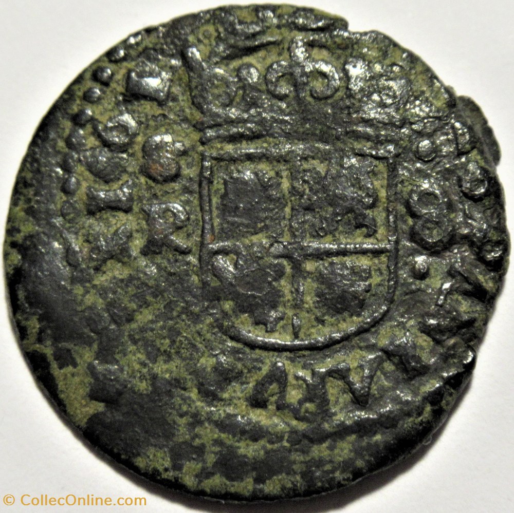 1661 Sevilla - 8 Maravedis - Felipe IV de España 3 monnaies monde espagne 1661 sevilla 8 maravedis felipe iv de espana