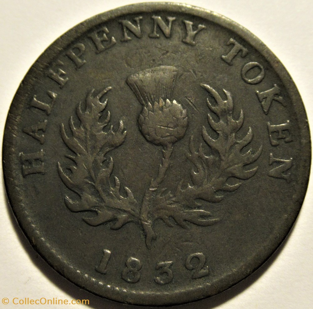 George IV - HalfPenny Token 1832 - Nova Scotia (ex.4) 3 monnaies monde canada george iv halfpenny token 1832 nova scotia ex 4
