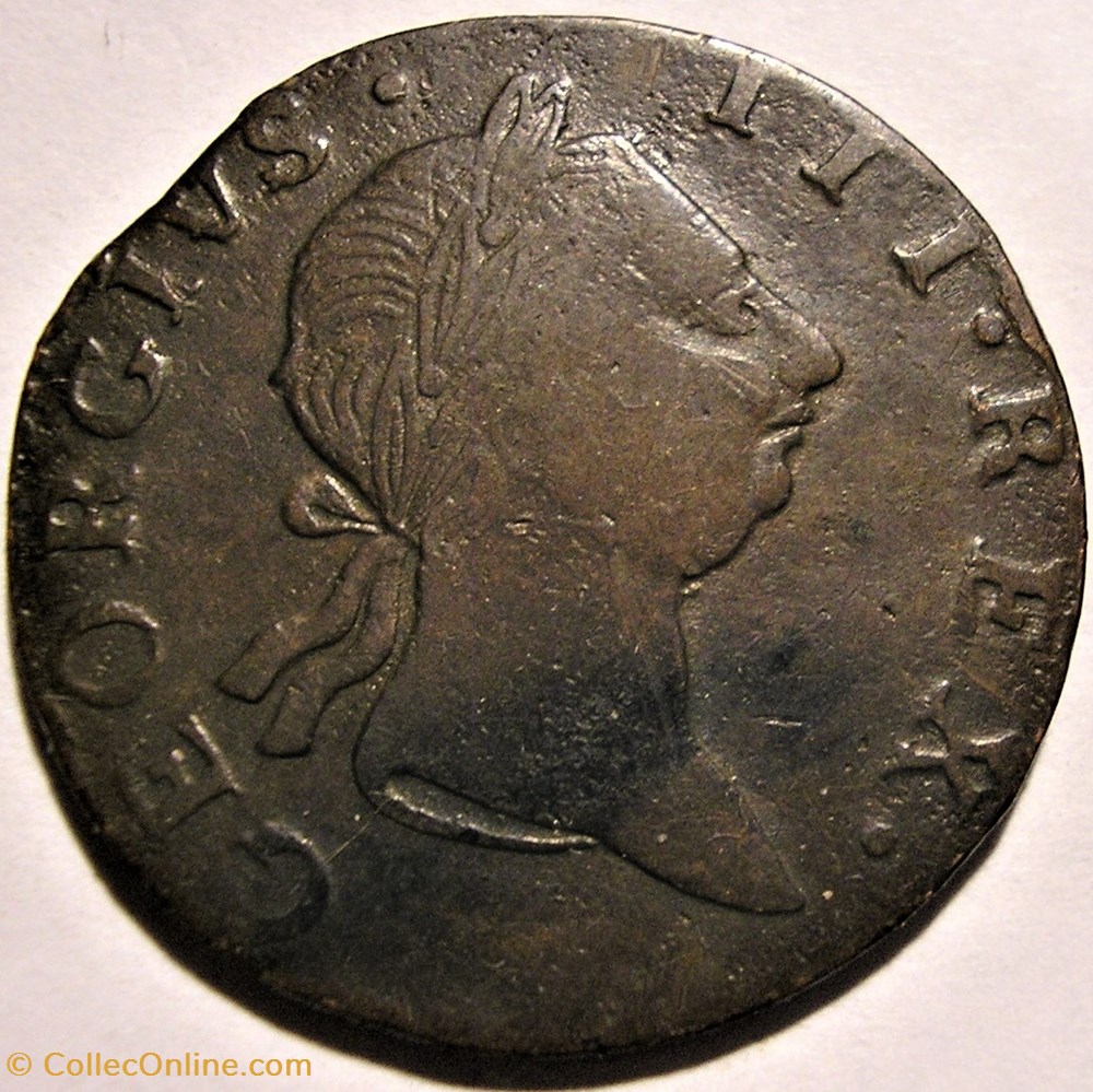1766 Half Penny Hibernia, No Regal, Evasion - George III of Great Britain 2 monnaie monde irlande 1766 half penny hibernia no regal evasion george iii of great britain