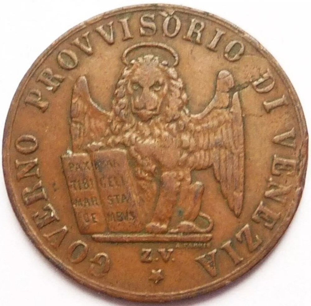 monnaies europe medievale republique de venise 3 centesimi 1849 republic of san marco venice