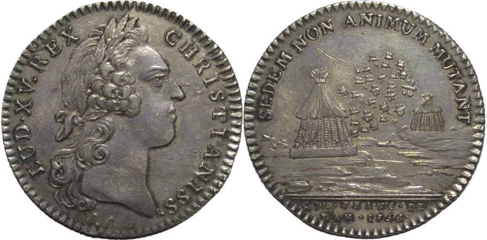monnaies louis xv colonies francaises de amerique canada 1756 jeton