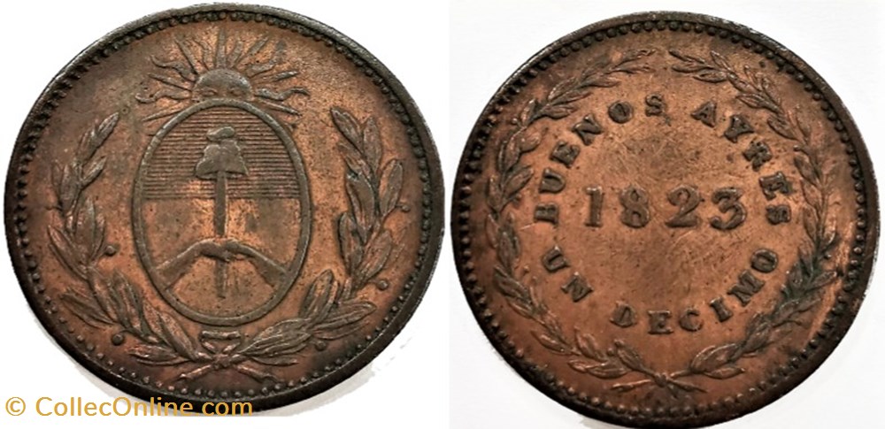 Argentina - 1 Decimo 1823, Buenos Aires monnaies monde argentine argentina 1 decimo 1823 buenos aires