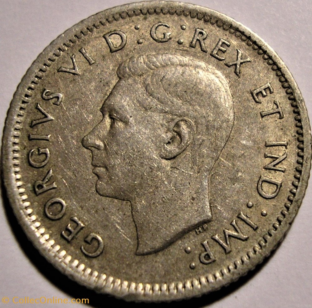 George VI - 10 Cents 1939 - Die Crack + Double Date monnaie monde canadum george vi 10 cents 1939 die crack double date