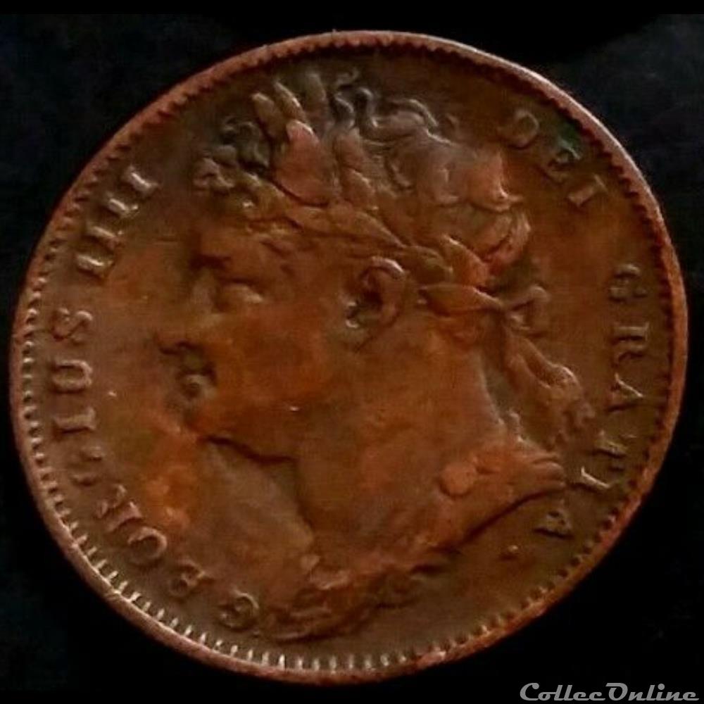 George IV - 1 Farthing 1823 Great Britain monnaie monde royaume uni george iv 1 farthing 1823 great britain