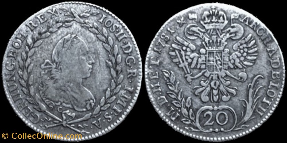 1781 Prague, 20 Kreuzer - Joseph II of Habsburg-Lorraine monnaies monde autriche 1781 prague 20 kreuzer joseph ii of habsburg lorraine
