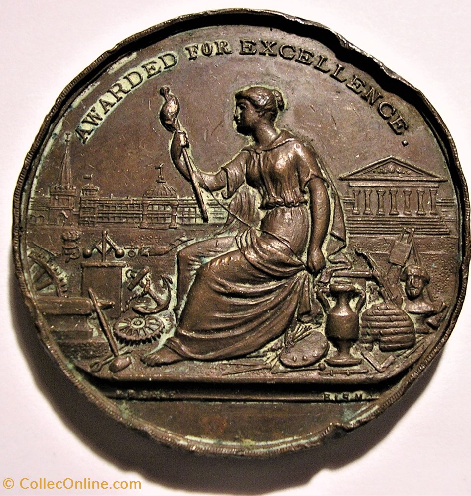 medaille royaume uni national trades exhibition 1894 award token for excellence birmingham england