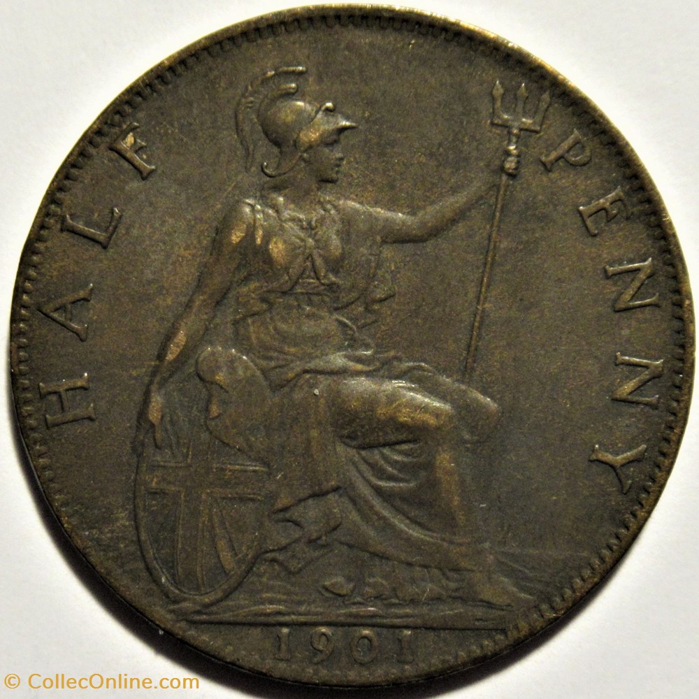Victoria - Half Penny 1901 - Great Britain 3 monnaies monde royaume uni victoria half penny 1901 great britain
