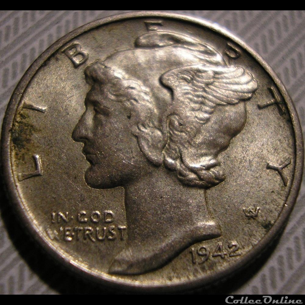 monnaies monde etats unis 1942 dime error