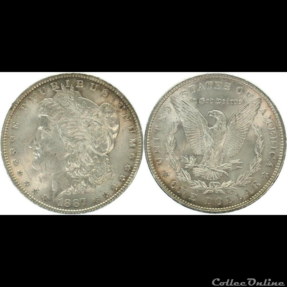 1887 Dollar 5 monnaies monde etats unis 1887 dollar