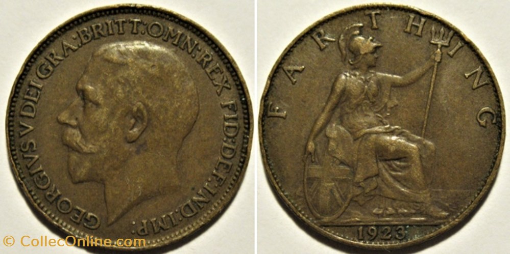 monnaies monde royaume uni george v farthing 1923 great britain