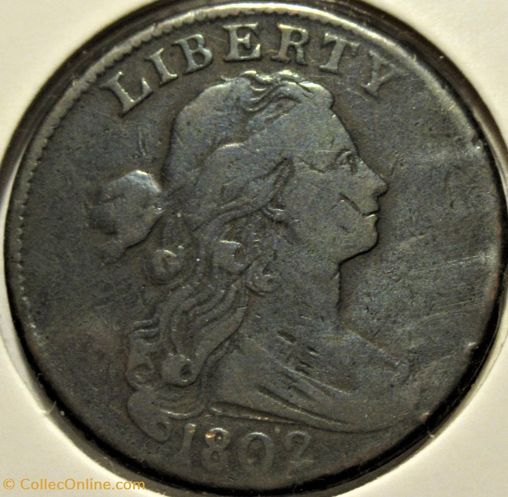 1802 One Cent Draped Bust (ex.3) monnaies monde etats unis 1802 one cent draped bust ex 3