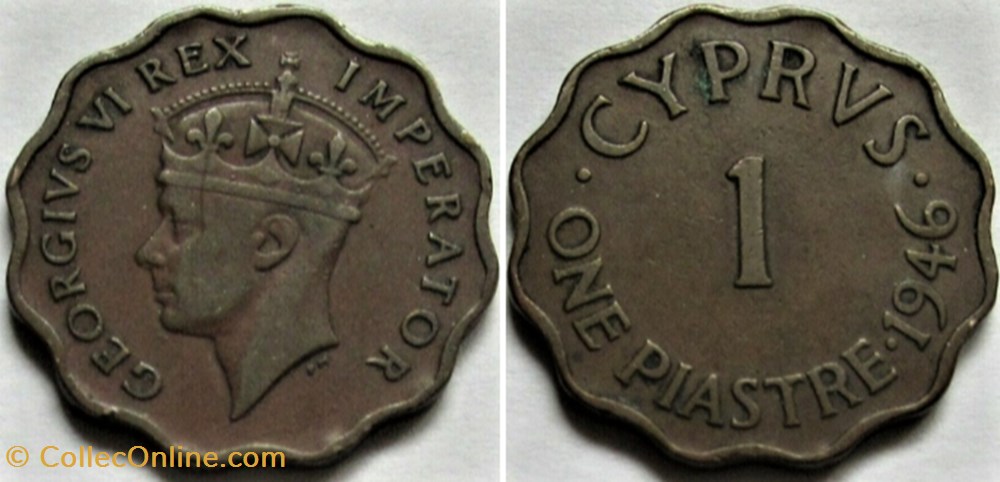 George VI - One Piastre 1946 - Cyprus monnaies monde chypre george vi one piastre 1946 cyprus