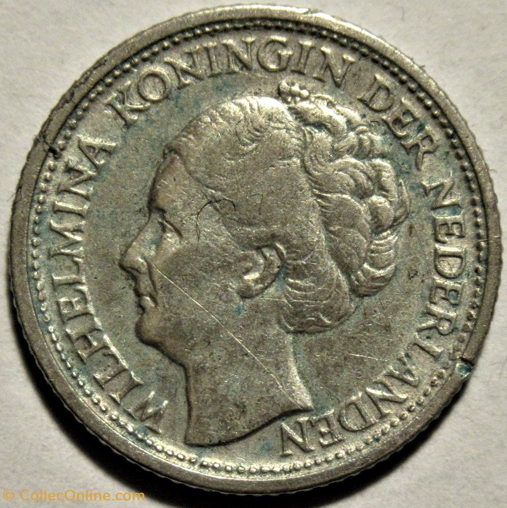 Wilhelmina of Nederland - 10 Cents 1941 2 monnaies monde pays bas wilhelmina of nederland 10 cents 1941