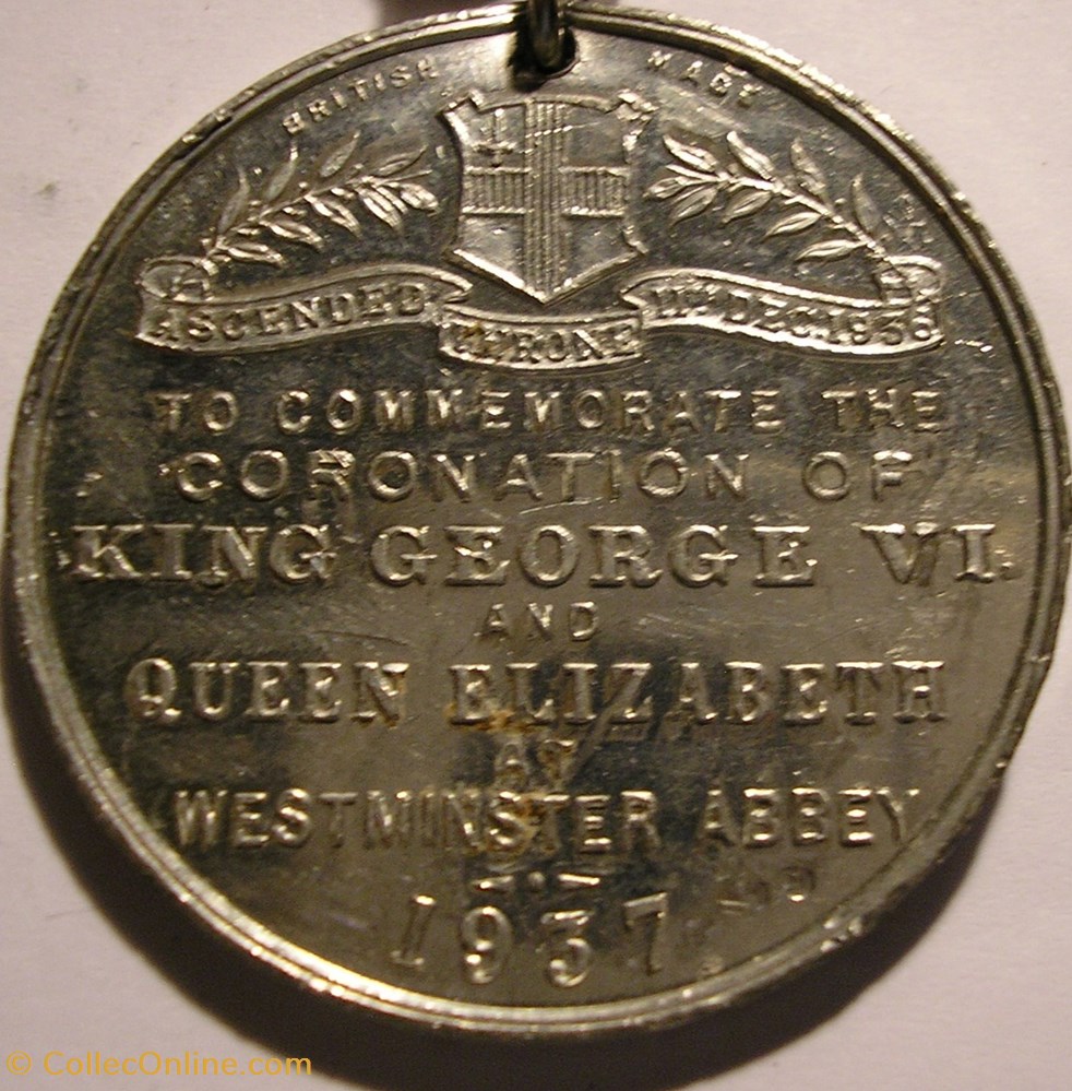 George VI & Elizabeth - 1937 Coronation at Westminster Abbey Medal - UK (ex.2) 3 medaille royaume uni george vi elizabeth 1937 coronation at westminster abbey medal uk ex 2