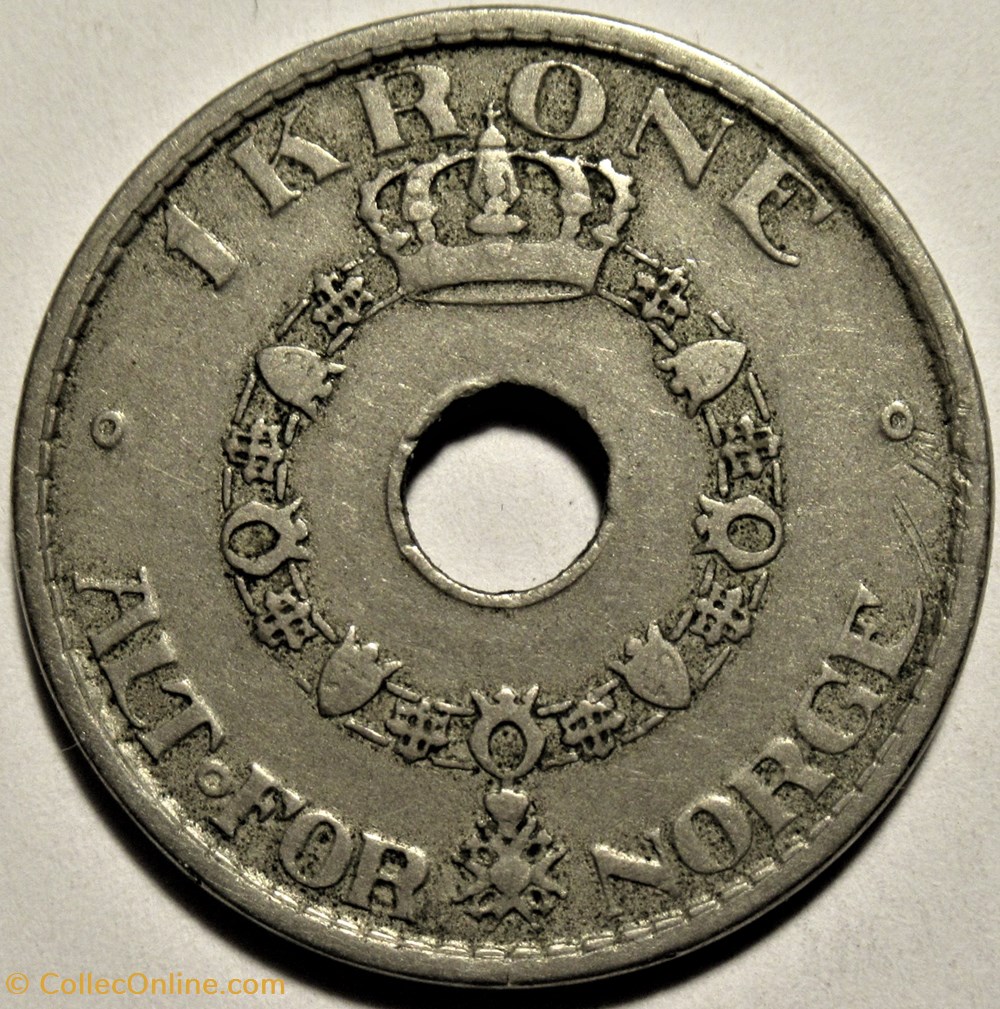 Haakon VII of Norway - 1 Krone 1925 monnaies monde norvege haakon vii of norway 1 krone 1925