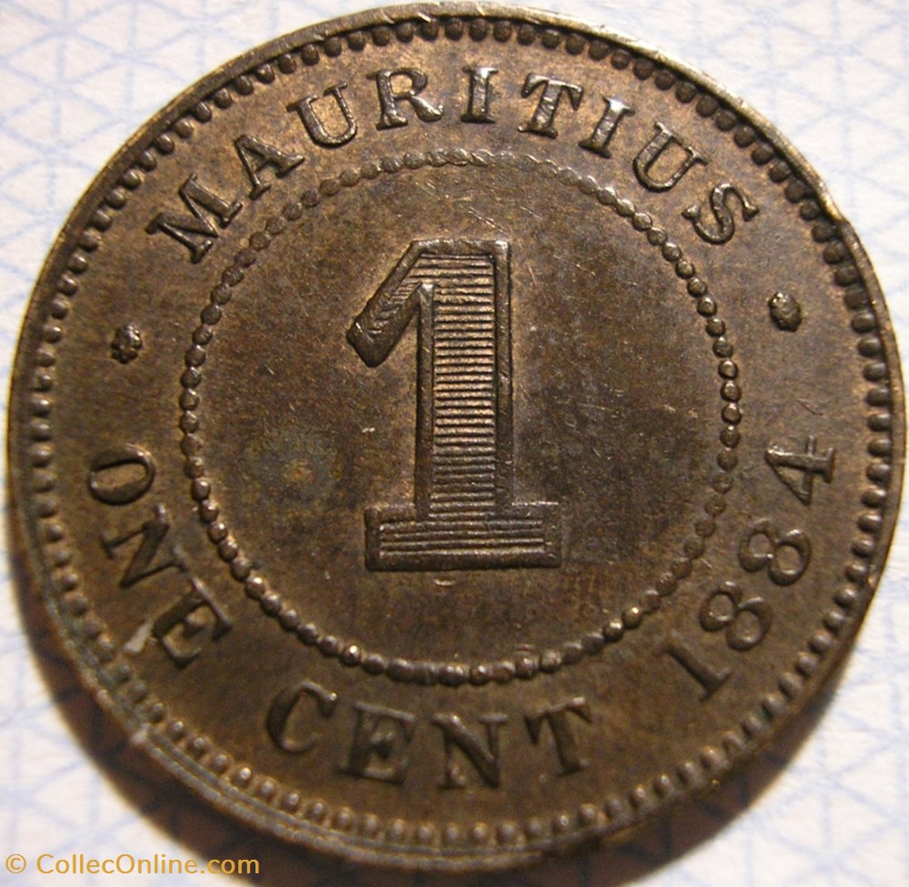 monnaies monde maurice victoria one cent 1884 mauritius island