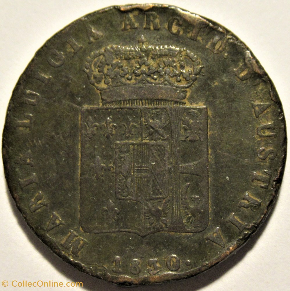 monnaies monde italie 1830 duche de parme et plaisance 5 centesimi marie louise autriche
