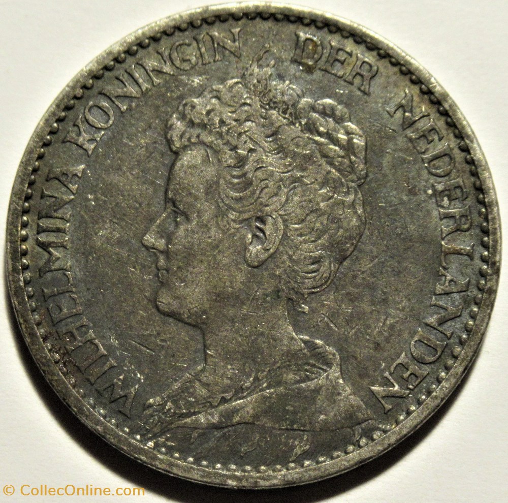 Wilhelmina of Netherlands - 1 Gulden 1915 2 monnaies monde pays bas wilhelmina of netherlands 1 gulden 1915