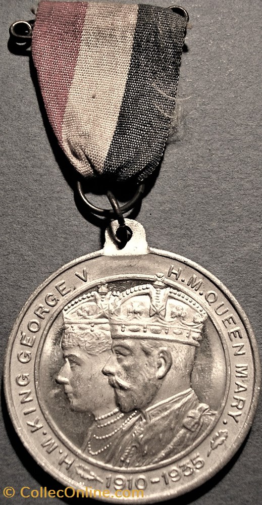 George V & Mary - 1935 Silver Jubilee, Salford, UK 4 medaille royaume uni george v mary 1935 silver jubilee salford uk